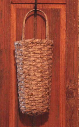 White rustic candle basket-