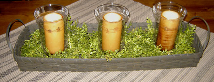 MO149 Triple Candle Basket Centerpiece-